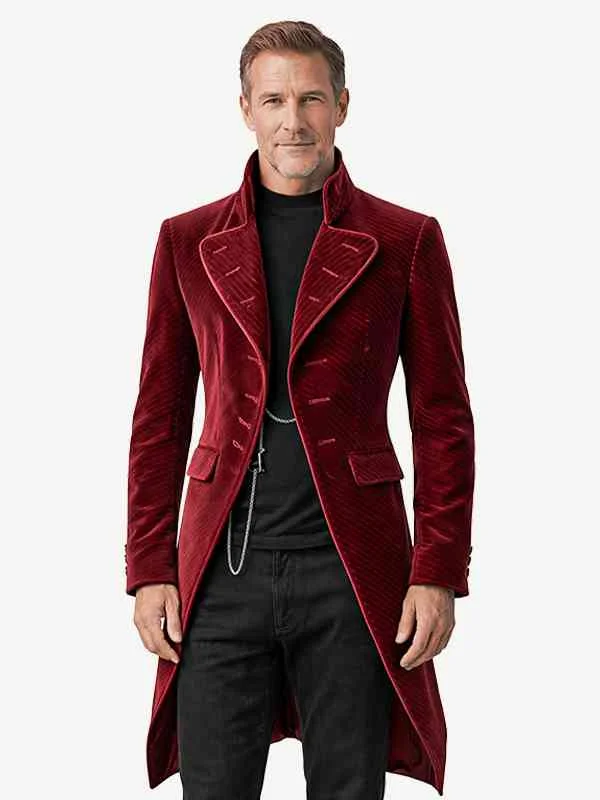Willy Wonka Costume Red Jacket Front Angle