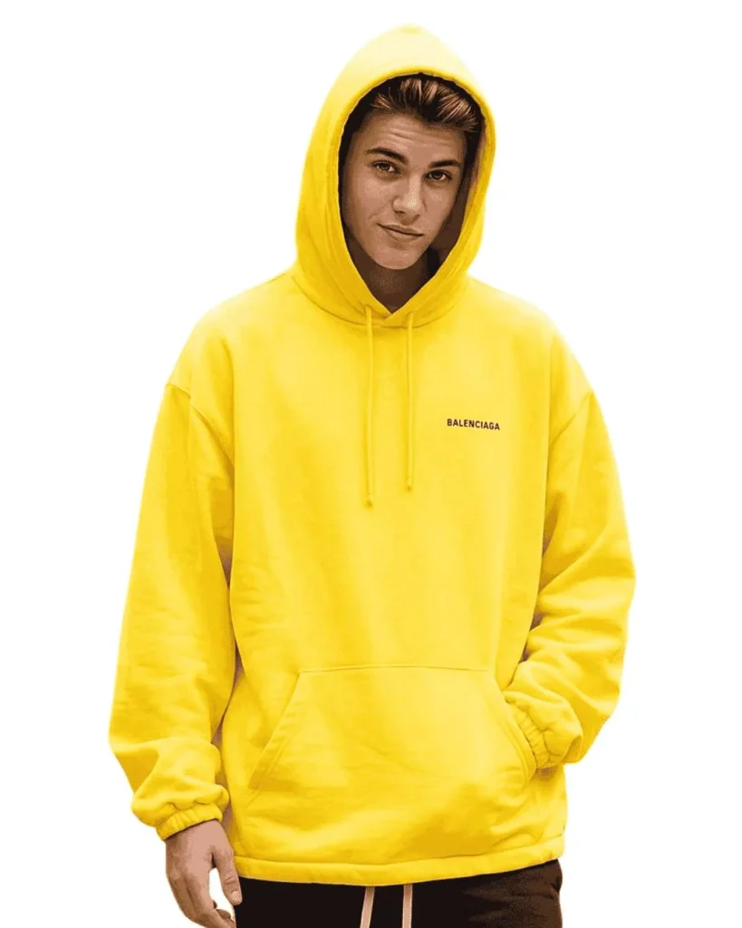 justin bieber yellow hoodie